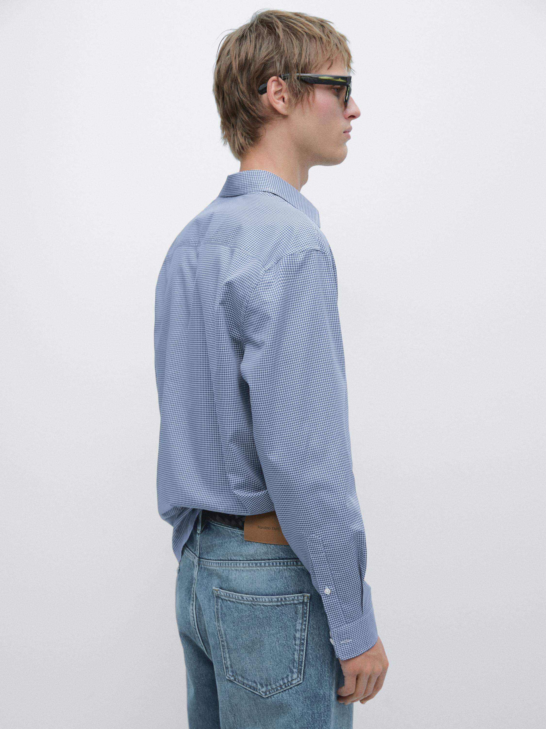 Regular fit check 100% cotton shirt